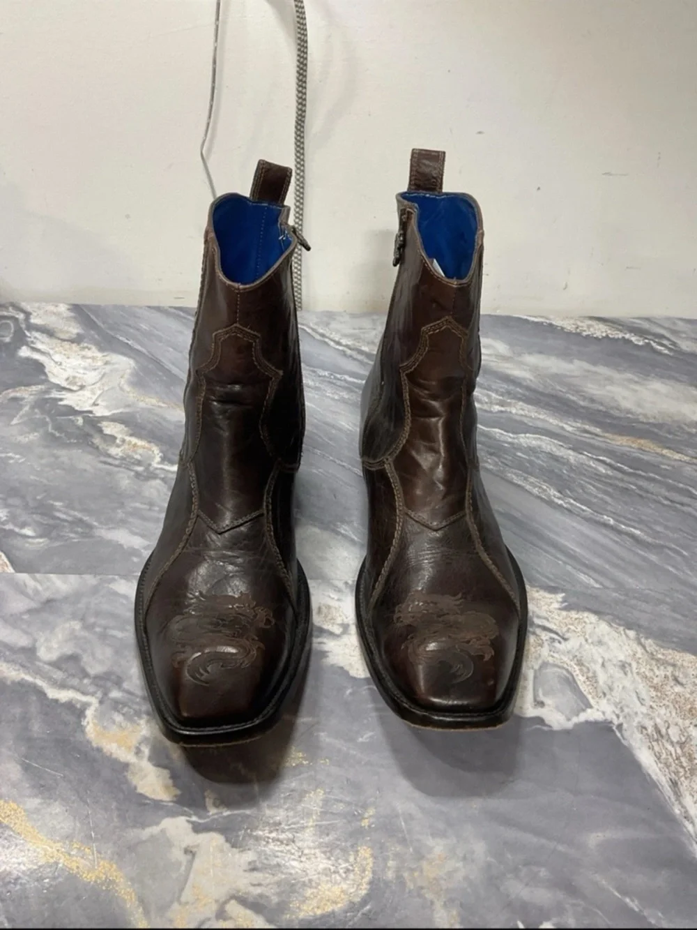 Mark Nason Zipper Leather Dragon Boots Made in Italy size 11 - Picture 9 of 13